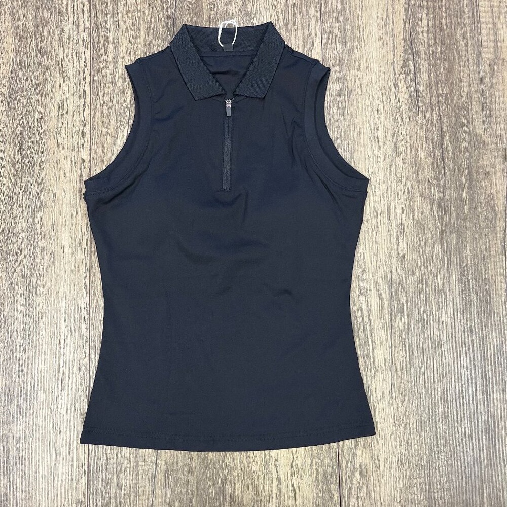Collar tank top- black